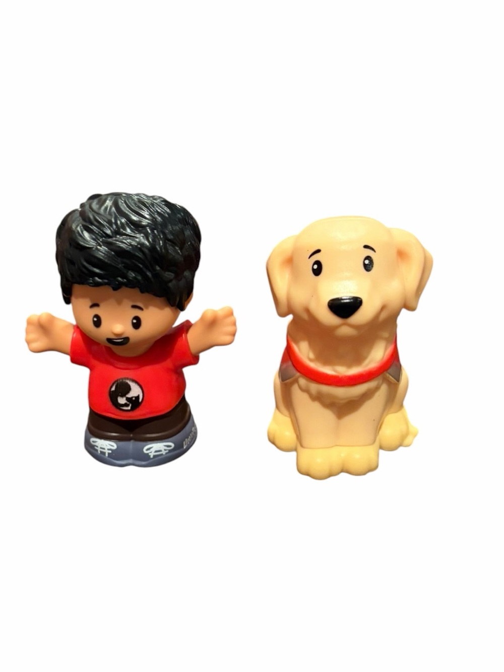 Fisher-Price Little People Boy in Red Shirt & Golden Retriever Service Dog